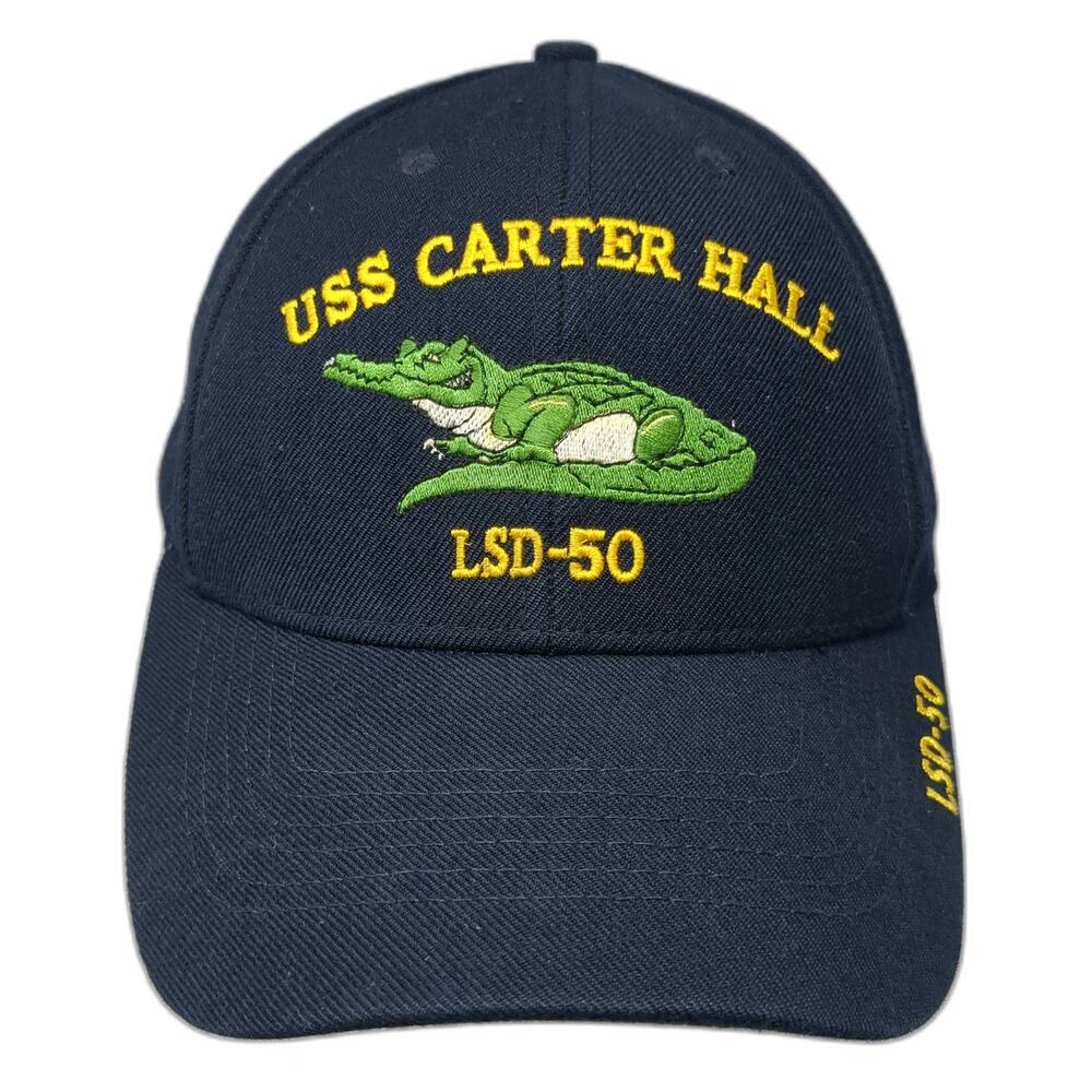 The Corps USS Carter Hall LSD-50 Alligator Ship Blue Baseball Cap Hat One Size